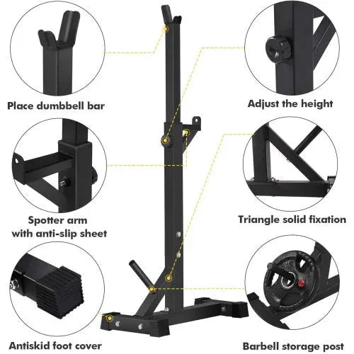 Squat Rack Stand Barbell Free Press Bench Home Gym Dumbbell Racks Teal Simba
