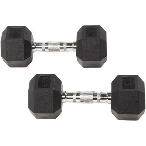 BalanceFrom Rubber Encased Hex Dumbbell Single DB20S Teal Simba