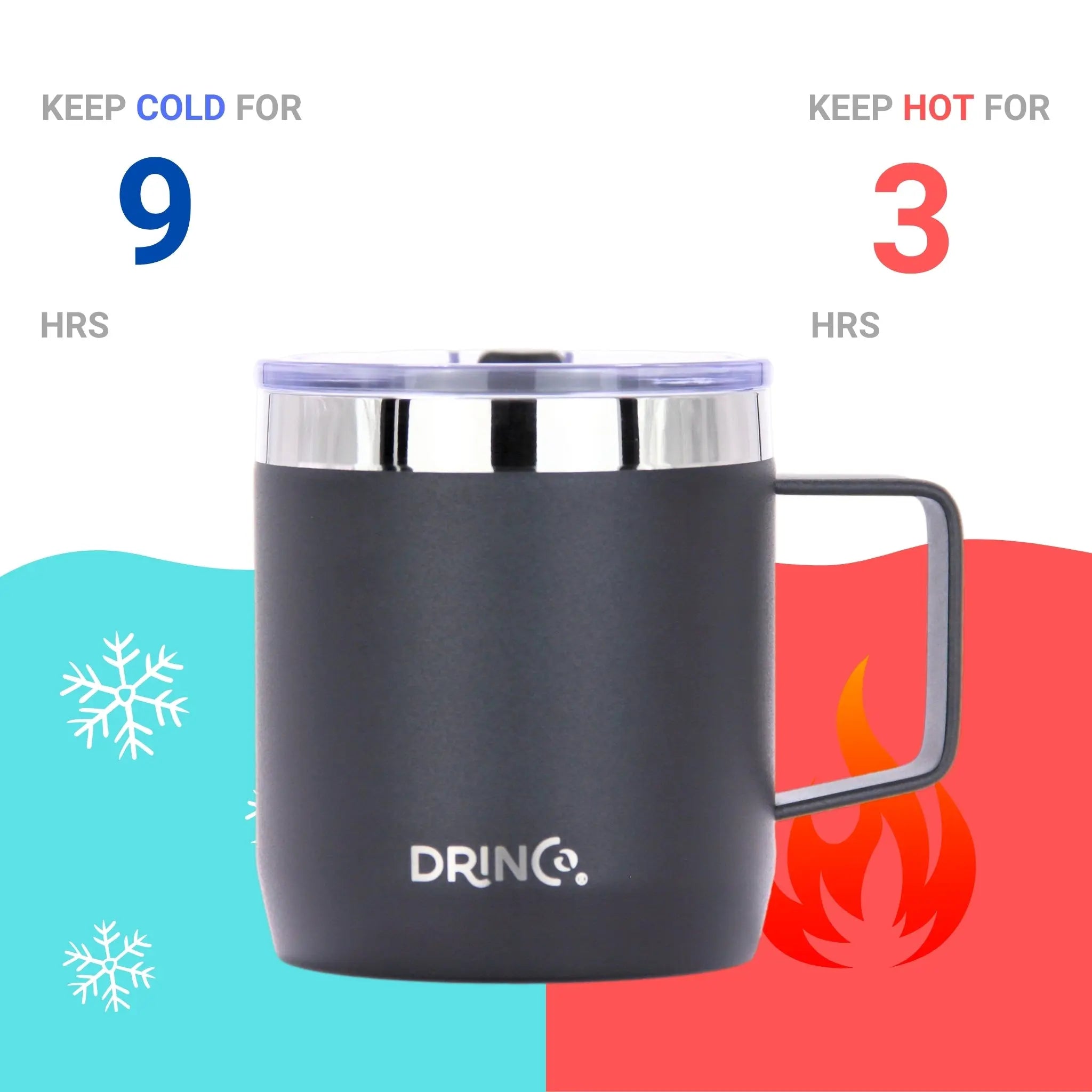 DRINCO® 14 oz Coffee Mug Vacuum Insulated Camping Mug Double Wall Orchid Lavender