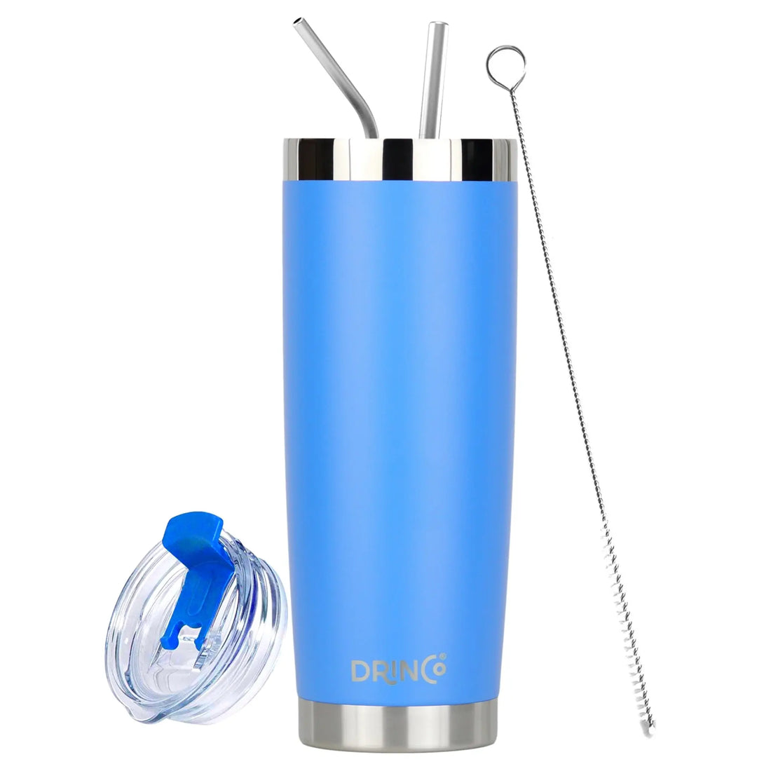 DRINCO®  20oz Insulated Tumbler w/Spill Proof Lid 2 Straws(Royal Blue) Orchid Lavender