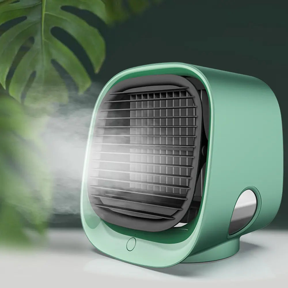 Portable USB Air Cooler Fan Mini Desktop Air Conditioner Teal Simba