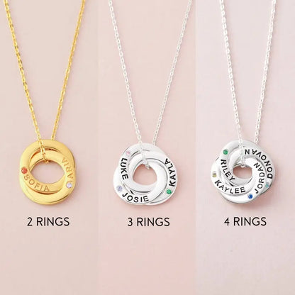 Mom Necklace With Kids Names Birthstones, Children Birthstone Jewelry Green Millie
