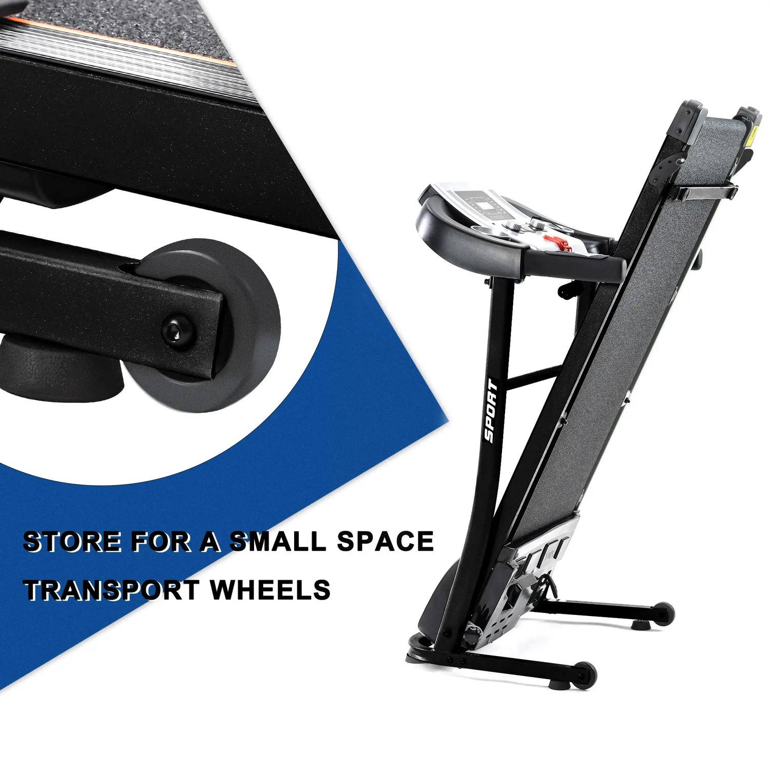 Folding Treadmill with Safety Lock with LCD Monitor Teal Simba