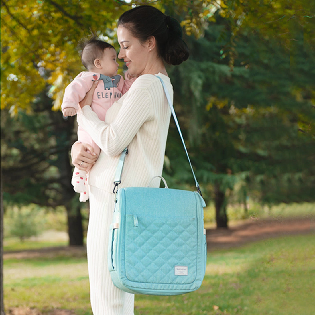 Portable Diaper Bag Backpack Maroon Chronos