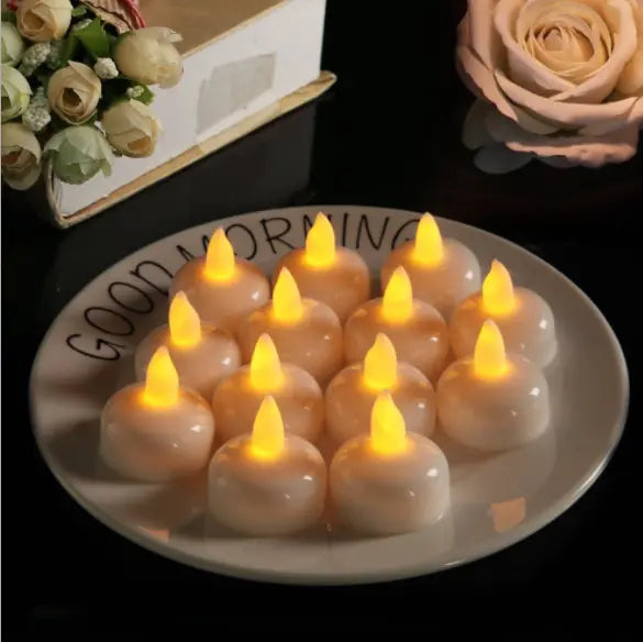 12Pcs LED Tea Lights Flameless Candles for Weeding Party Decor Teal Simba
