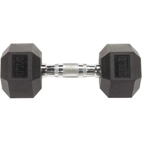 BalanceFrom Rubber Encased Hex Dumbbell Single DB20S Teal Simba