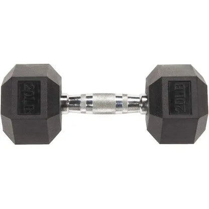 BalanceFrom Rubber Encased Hex Dumbbell Single DB20S Teal Simba