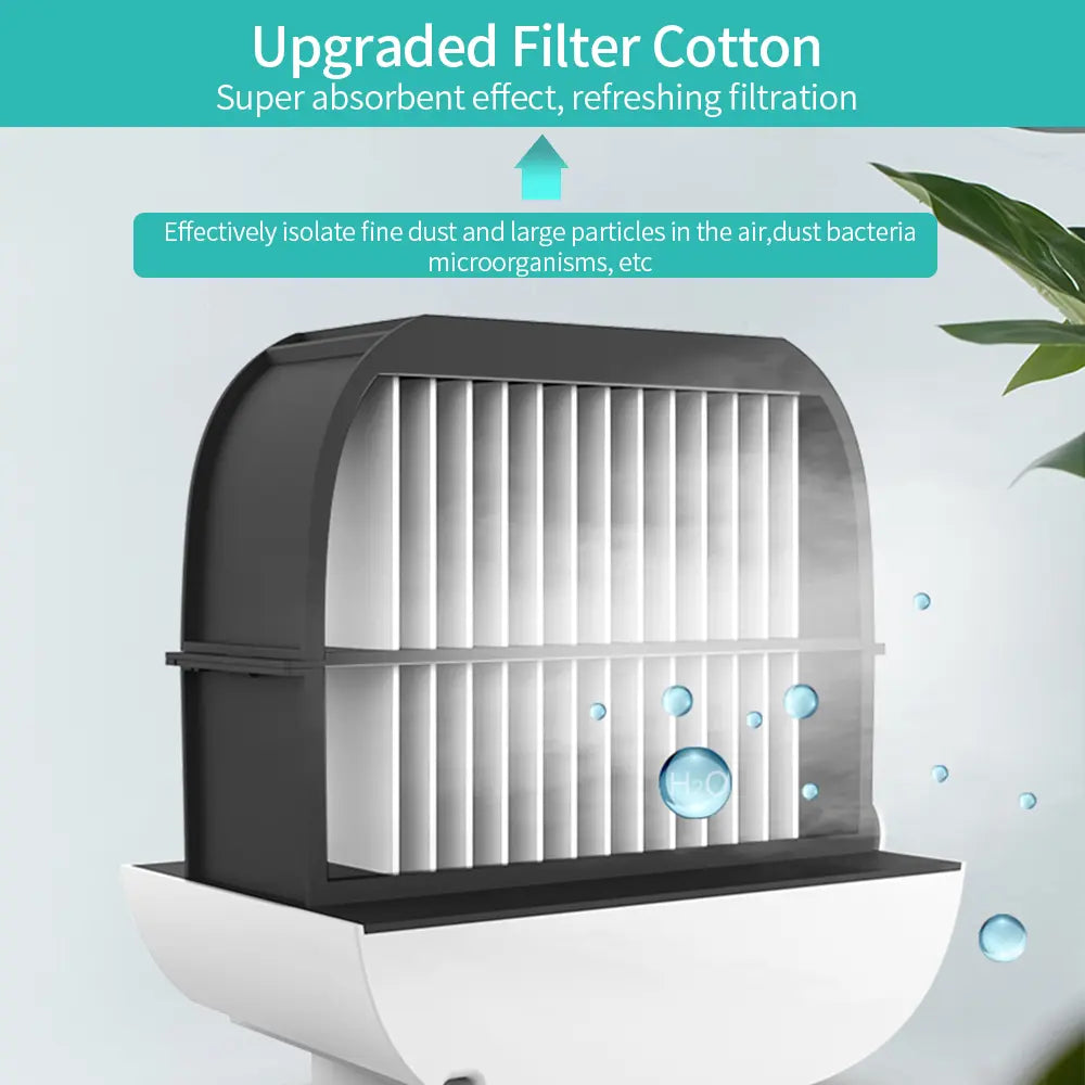 Portable USB Air Cooler Fan Mini Desktop Air Conditioner Teal Simba