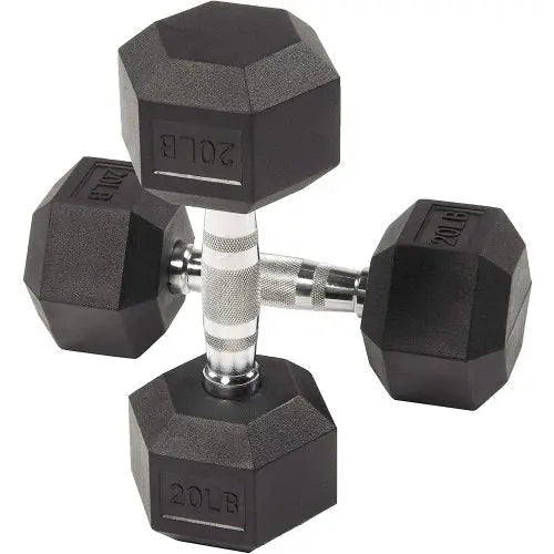 BalanceFrom Rubber Encased Hex Dumbbell Single DB20S Teal Simba