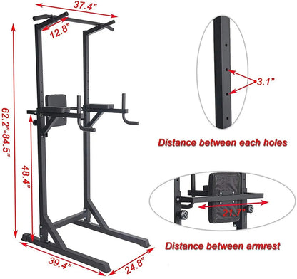 Power Tower Pull Up Strength Training Dip Stand Workout Station Teal Simba