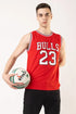 Stylish Red Round Neck Printed Sleeveless Sando for Men (Size-M) Champagne Shadow