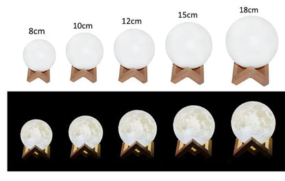 Touch Switch 3D Print Rechargeable Moon Lamp LED Night Light Teal Simba
