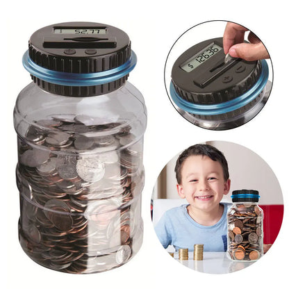 Digital Coin Counting Money Saving Box LCD Display Teal Simba