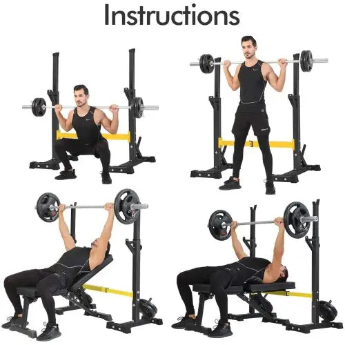 Squat Rack Stand Barbell Free Press Bench Home Gym Dumbbell Racks Teal Simba
