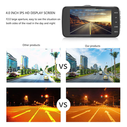 4&quot; Dual Lens 1080P FHD 1.0MP Dash Camera Car DVR Teal Simba