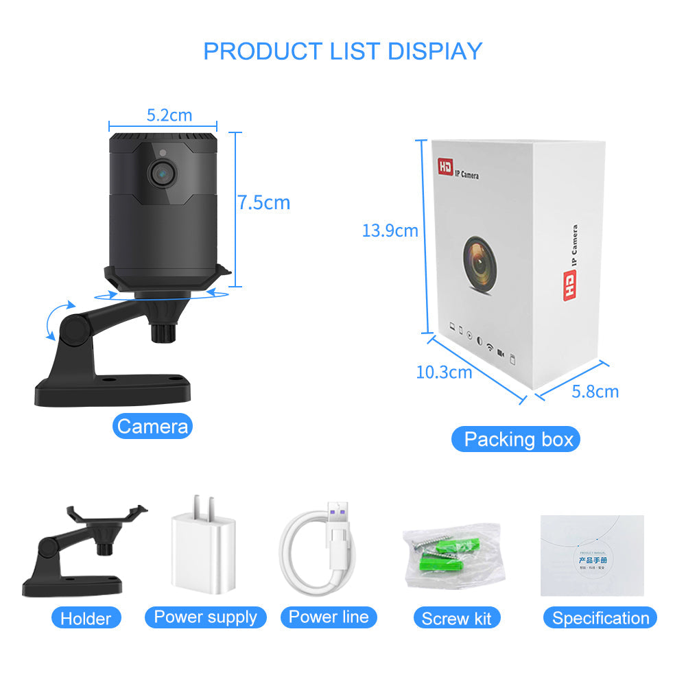 HD 2MP 1080P Wireless Mini Wifi Camera Night Vision Ip Camera Teal Simba