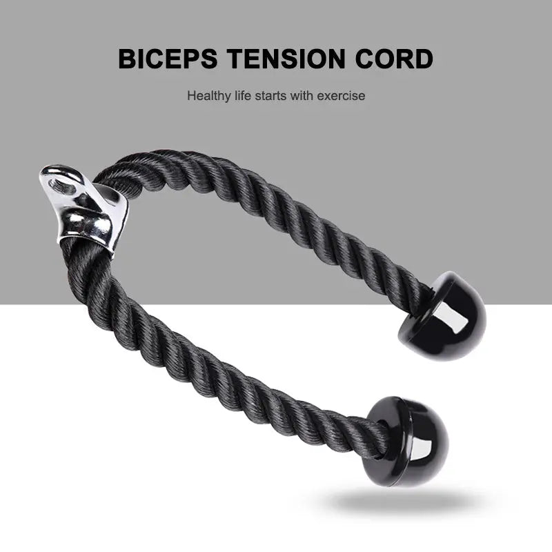 Double head  Fitness Pull Rope Biceps Cord Cable Teal Simba