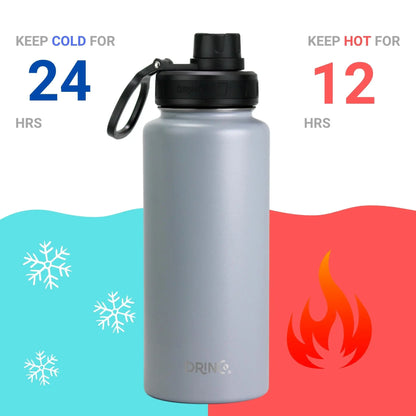 DRINCO® 32oz Stainless Steel Water Bottle - Asphalt Gray Orchid Lavender