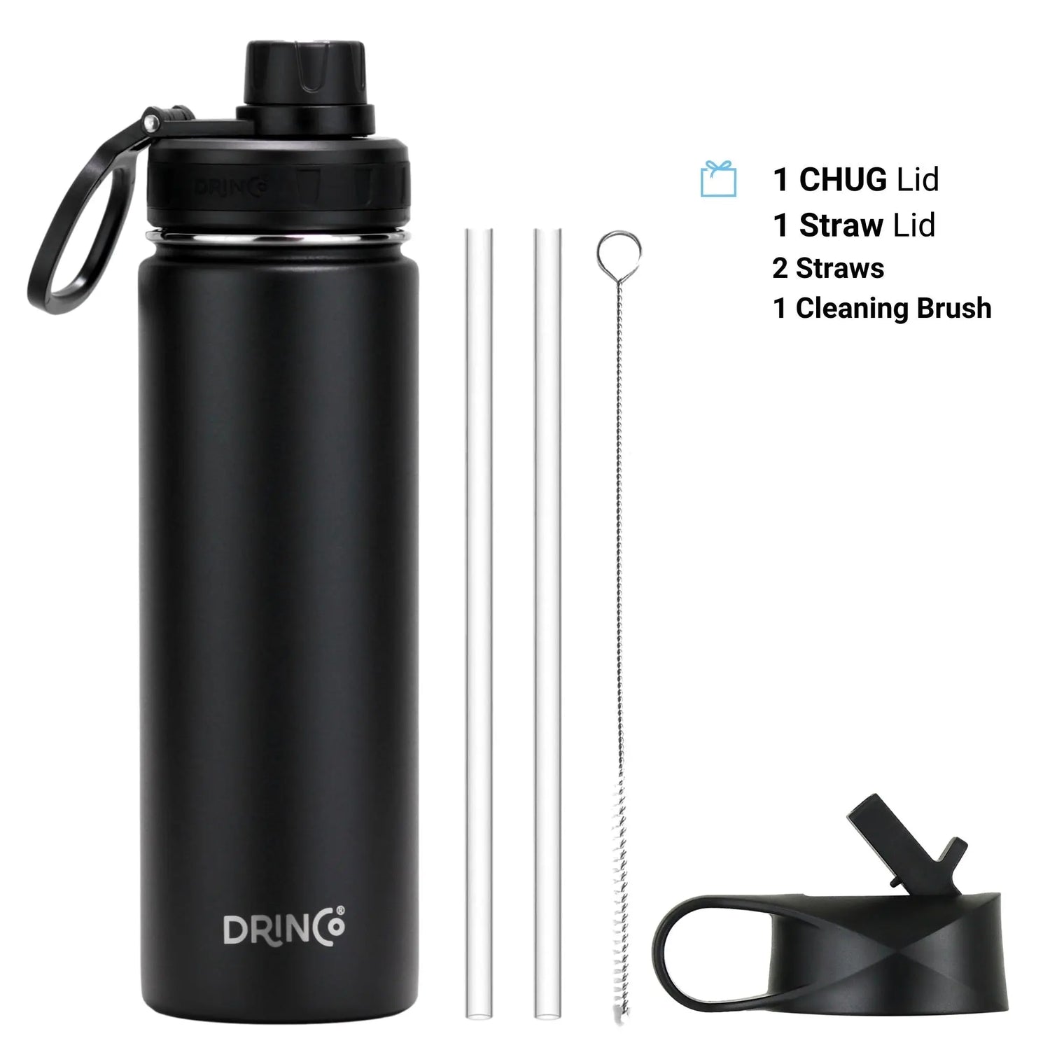 DRINCO® 22oz Stainless Steel Sport Water Bottle - Black Orchid Lavender