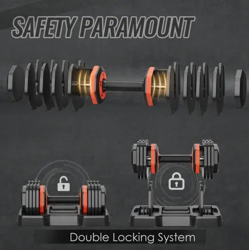 Adjustable Dumbbell Set, 10 In 1 Free Dumbbell For Men And Women, Black Dumbbell For Home Gym, Full Body Workout Fitness, Fast Adjust By Turning Handle 10 Gears55 LB Pink Lucy