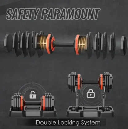 Adjustable Dumbbell Set, 10 In 1 Free Dumbbell For Men And Women, Black Dumbbell For Home Gym, Full Body Workout Fitness, Fast Adjust By Turning Handle 10 Gears55 LB Pink Lucy