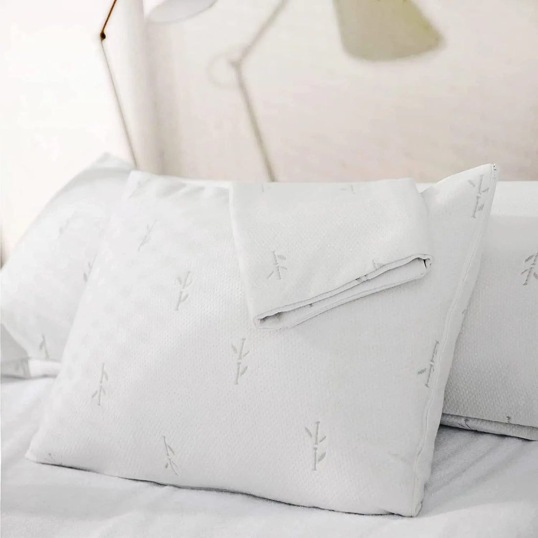 65% Polyester &amp; 35% Rayon Derived from Bamboo Cooling Pillow Cover Waterproof - 20X26 Inches Pack of 2 (Standard) - Soft &amp; Comfortable Waterproof Pillow Protector, Pillow Protector Cooling