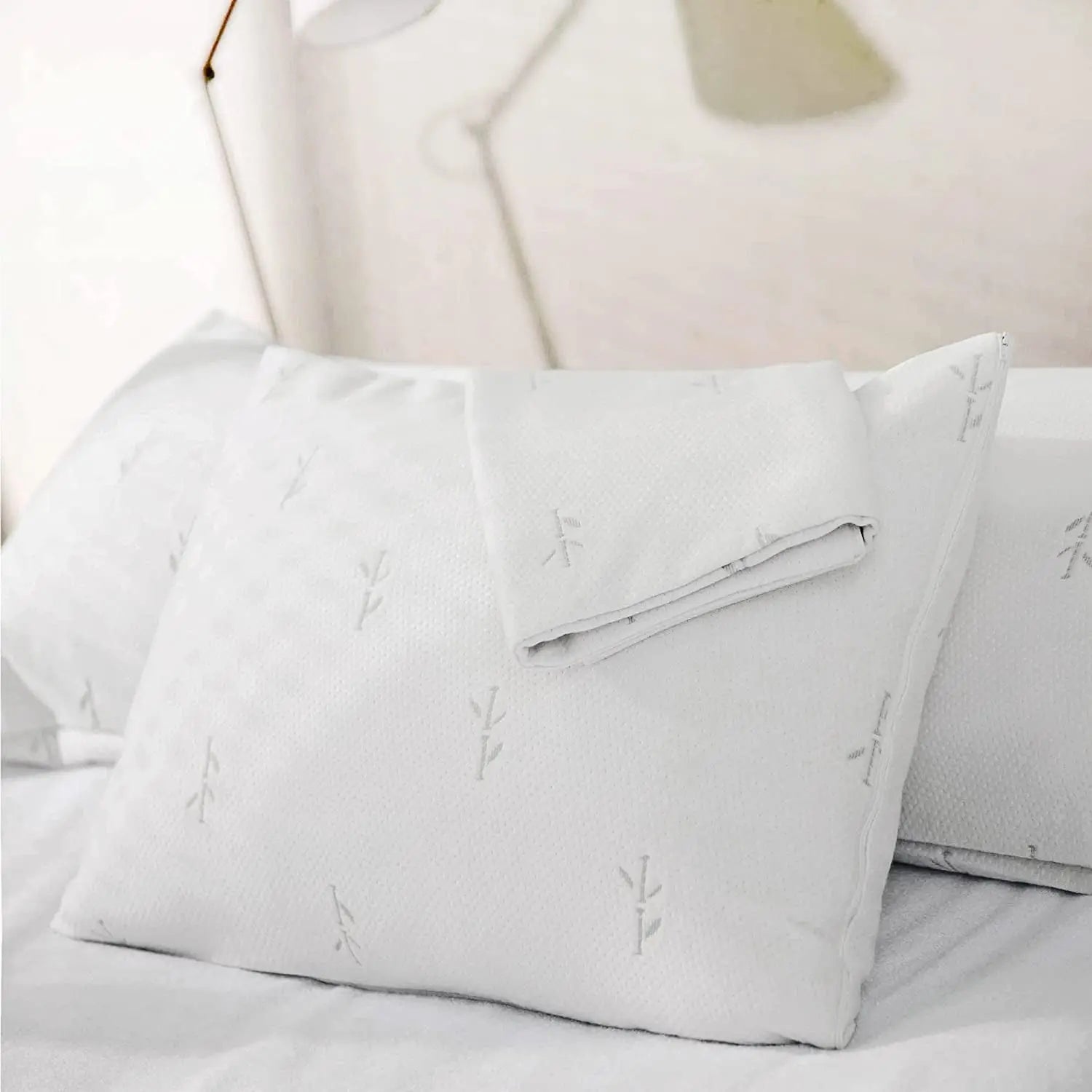 65% Polyester &amp; 35% Rayon Derived from Bamboo Cooling Pillow Cover Waterproof - 20X26 Inches Pack of 2 (Standard) - Soft &amp; Comfortable Waterproof Pillow Protector, Pillow Protector Cooling