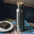 Des Moines - Iowa Map Bottle with Bamboo Top Cyan Castor