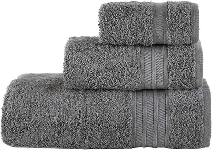 Linen Bath Towel Set 3 Pieces Soft and Absorbent;  Premium Quality Crimson Medea