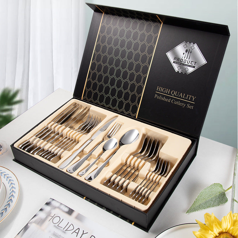 24-piece Cutlery Set 1010 Stainless Steel Crimson Medea