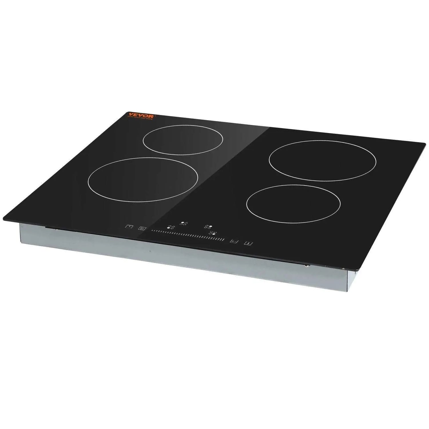 VEVOR Built In Electric Stove Top, 23.2 X 20.5 Inch 4 Burners, 240V Glass Radiant Cooktop With Sensor Touch Control, Timer &amp; Child Lock Included, 9 Power Levels For Simmer Steam Slow Cook Fry Pink Lucy