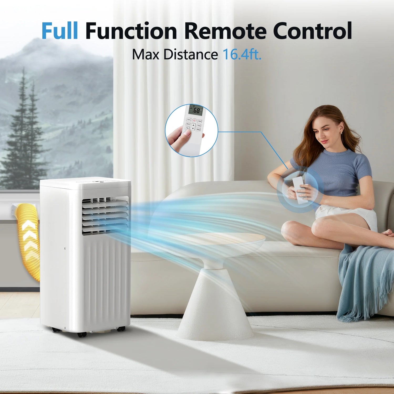 Portable Air Conditioners 8000 BTU Ashrae– 3-In-1 AC Unit, Dehumidifier &amp; Fan with 24-Hour Timer/Remote Control for Home/Office/Apartments/Dorm