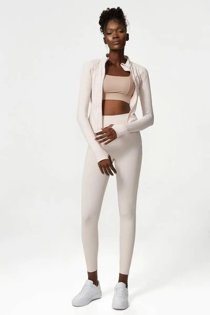 Nude Zipper Yoga Jacket Harlequin Iolaus