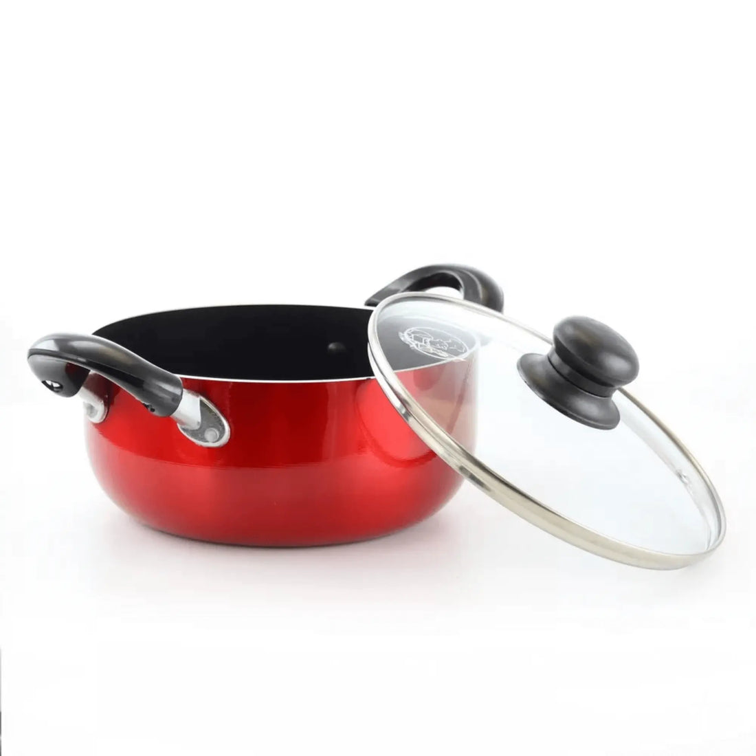 Better Chef 6-Quart Metallic Red Aluminum Dutch Oven with Glass Lid Sky Iapetus