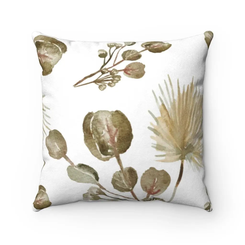 Garder Blossoms Double Sided Print Faux Suede Square Cushion Yellow Pandora