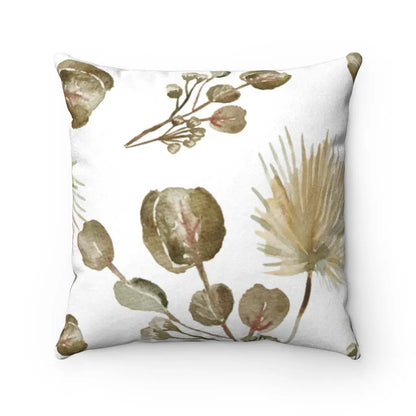 Garder Blossoms Double Sided Print Faux Suede Square Cushion Yellow Pandora
