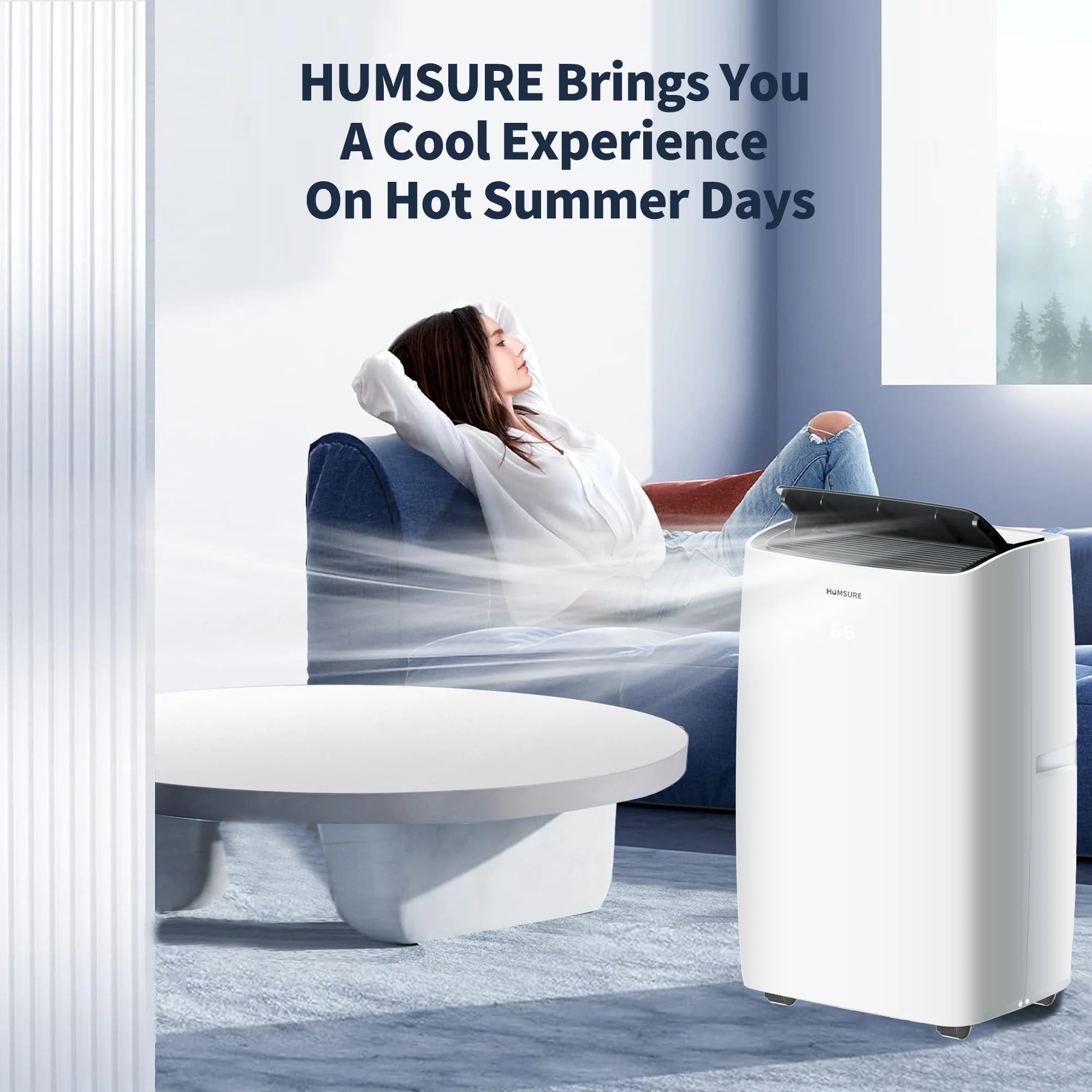 14000 BTU Portable Air Conditioner and Heater for Room up 700 Sq. Ft,4-In-1 Quiet Portable Ac Unit with Heater Dehumidifier Fan Function, Remote Control, Sleep Mode, 24H Timer