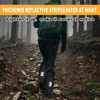 Waterproof Shoe Covers with Reflector, Unisex Rain Shoe Covers, Reusable Overshoes, Anti-Slip Durable PVC Shoe Covers（Large）