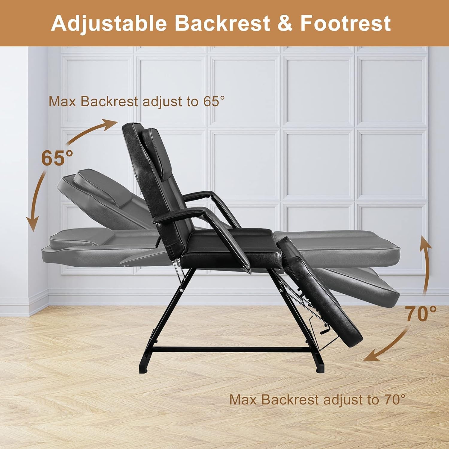 Height Adjustable Salon Tattoo Chair Esthetician Bed,Multi-Purpose Facial Bed Chair for Barber Spa Beauty Salon with Hydraulic Stool Equipment (Black)