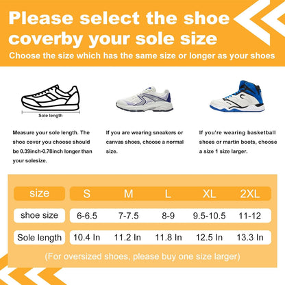 Waterproof Shoe Covers with Reflector, Unisex Rain Shoe Covers, Reusable Overshoes, Anti-Slip Durable PVC Shoe Covers（Large）