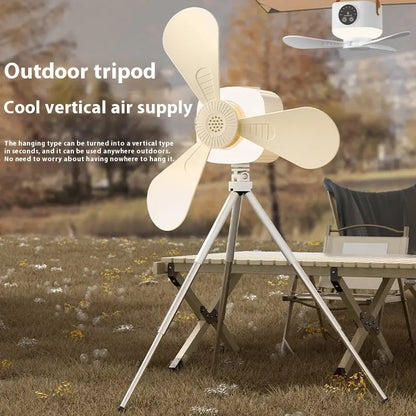 Multifunctional Light Small Ceiling Fan Outdoor Camping USB Crimson Medea