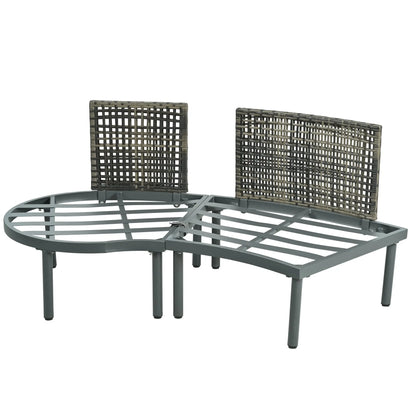 6-Piece Patio Sofa Furniture Set, Half Moon Outdoor Sectional Sofa Sangria Beech
