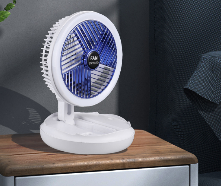 4 Speed Adjustable USB Charging Foldable Table Fan Maroon Asteria