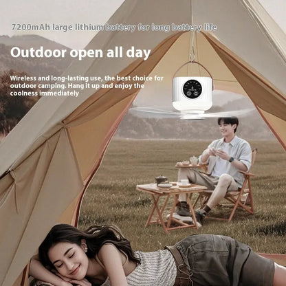 Multifunctional Light Small Ceiling Fan Outdoor Camping USB Crimson Medea