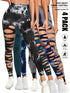 Adorex 4 Pack Tie-dye Workout Leggings For Women High Waist Seamless Scrunch Butt Lifting Gym Yoga Pants Elastic Pants Pink Lucy