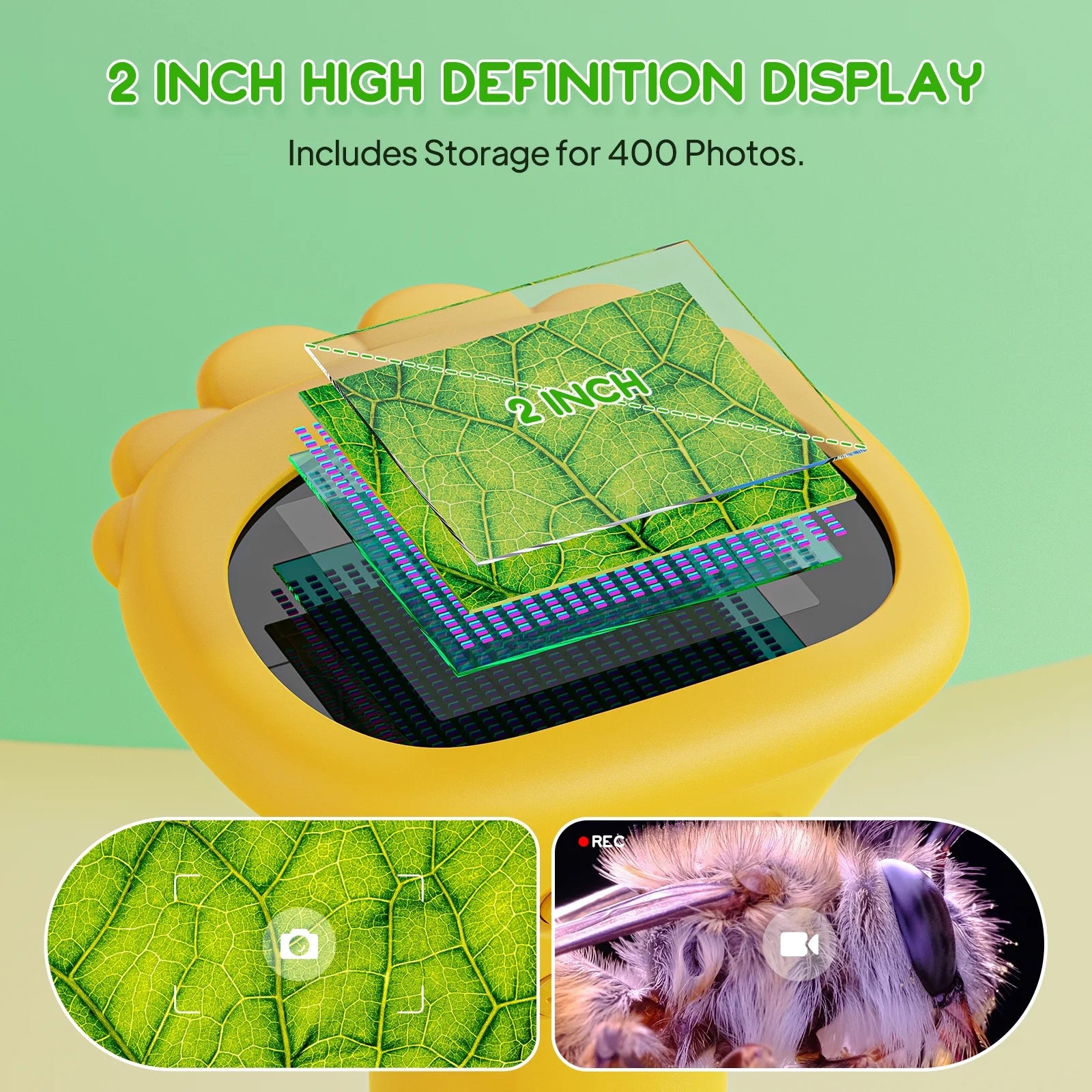 Microscope for Kids, Digital Microscope with 2&