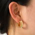 Stainless Steel Pearl C-Hoop Earrings Crimson Medea