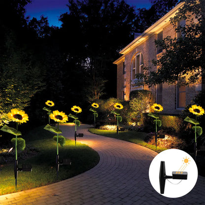 Sunflower Flowers Lights Solar Garden Decorations (2 Pack) Crimson Coco