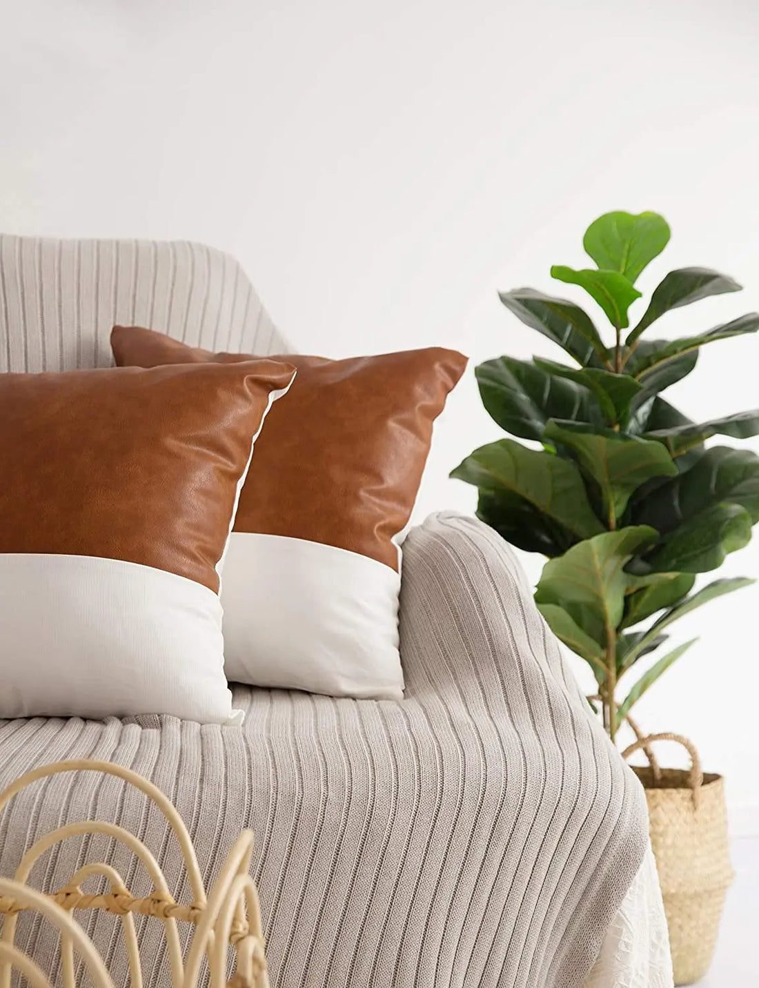 Vegan Leather Pillow Cover Magenta Charlie