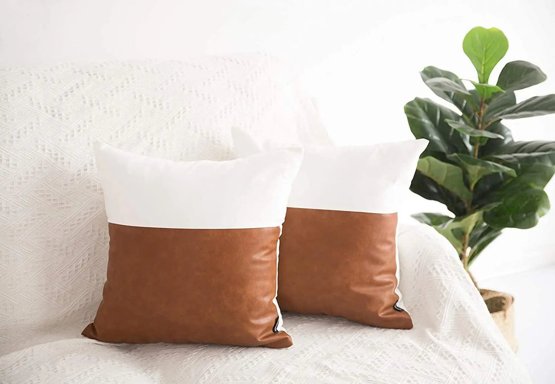 Vegan Leather Pillow Cover Magenta Charlie